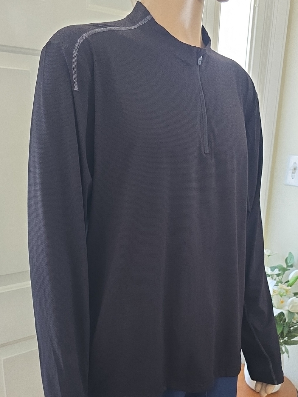 XERSION BRAND MEN'S BIG & TALL BLACK PULLOVER QUARTER ZIP SIZE XXL